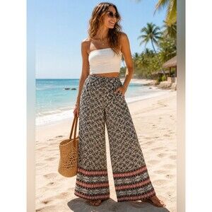 Nekane NKN Emis Boho Wide Leg Palazzo Pants Small NWT Resort